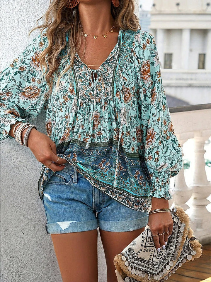 Cherry | Soft Breeze Floral Boho Blouse