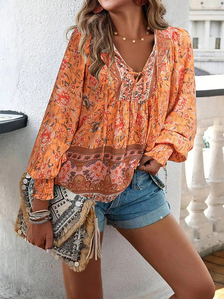 Cherry | Soft Breeze Floral Boho Blouse