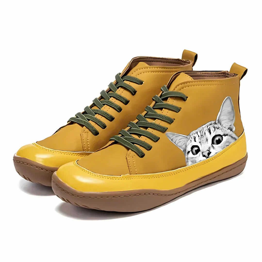 Sofie | Leather Ankle Boots for Cat Lovers