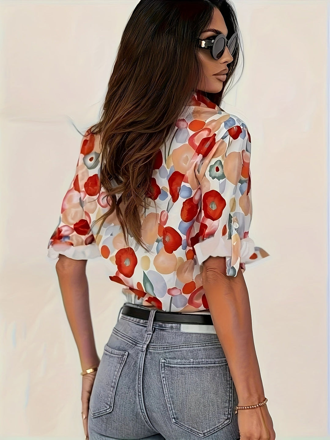 Avani Vibrant Floral Long-Sleeve Shirt – Bold Bloom Print