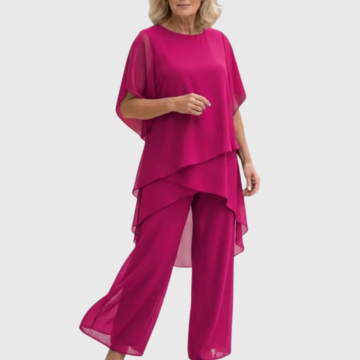 Ajesta | Elegant Suit with Draped Palazzo Pants