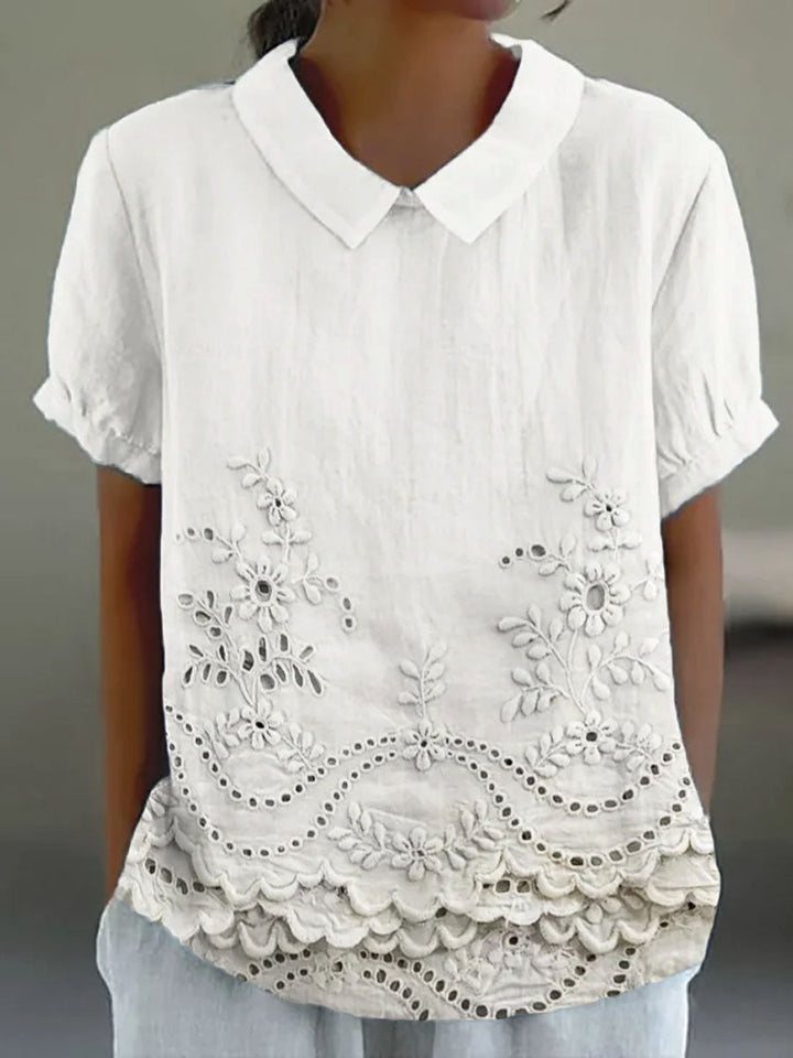 AJESTA Floral-Embroidered Shirt