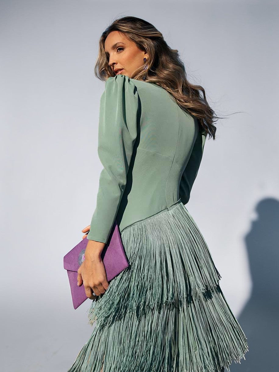 Mila – Elegant Fringe Midi Dress
