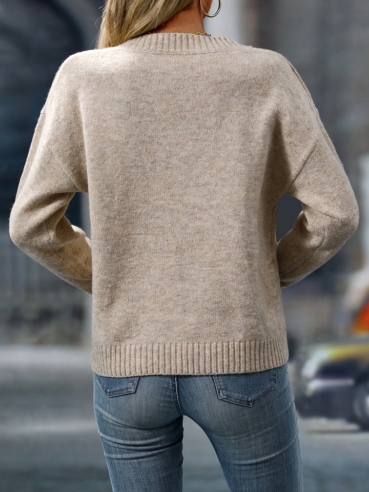 Aurelia™ Effortless V-Neck Knit Sweater — Cozy, Flattering Style