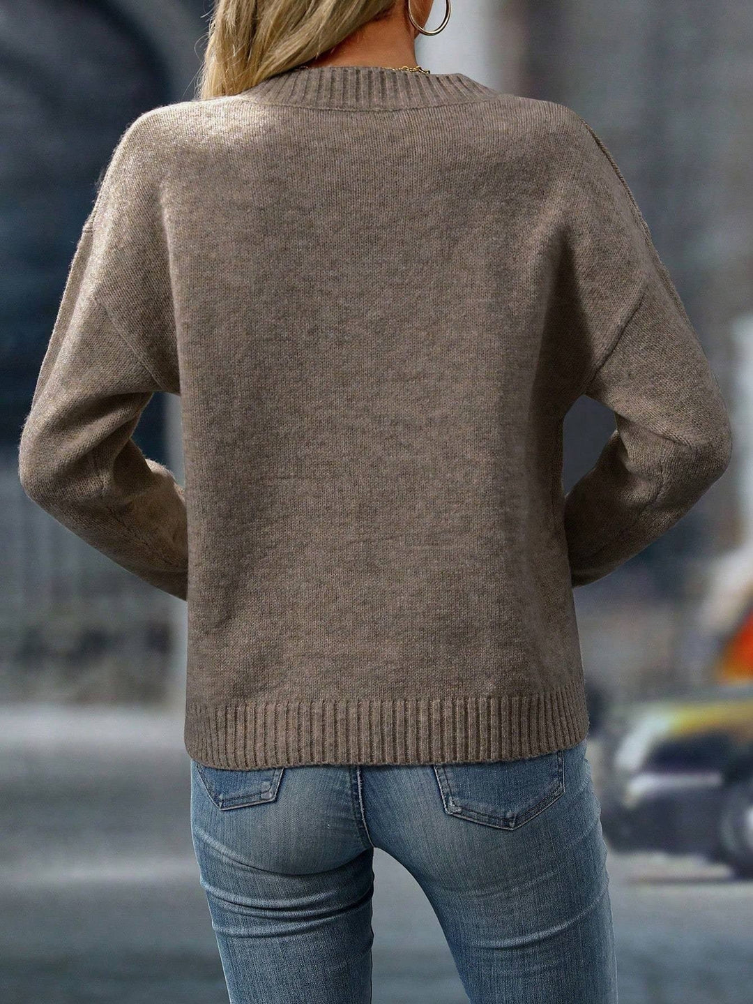 Aurelia™ Effortless V-Neck Knit Sweater — Cozy, Flattering Style