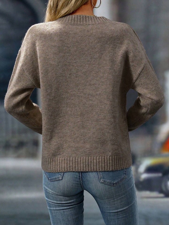 Aurelia™ Effortless V-Neck Knit Sweater — Cozy, Flattering Style