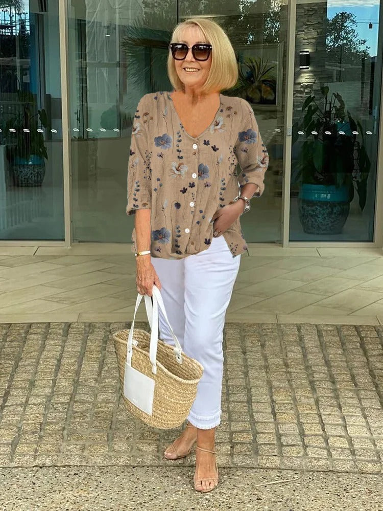 ANITA | Elegant Floral Blouse for Timeless Chic
