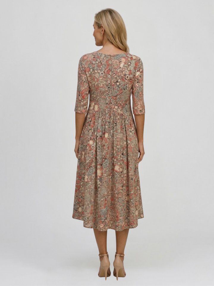 Alice Graceful V-Neck Midi Dress — Timeless Elegance in a Flattering Silhouette