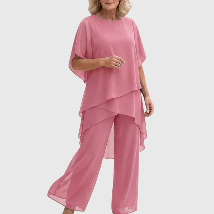 Ajesta | Elegant Suit with Draped Palazzo Pants