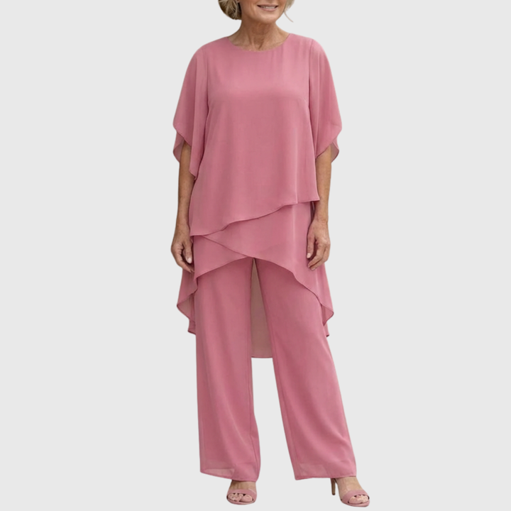 Ajesta | Elegant Suit with Draped Palazzo Pants