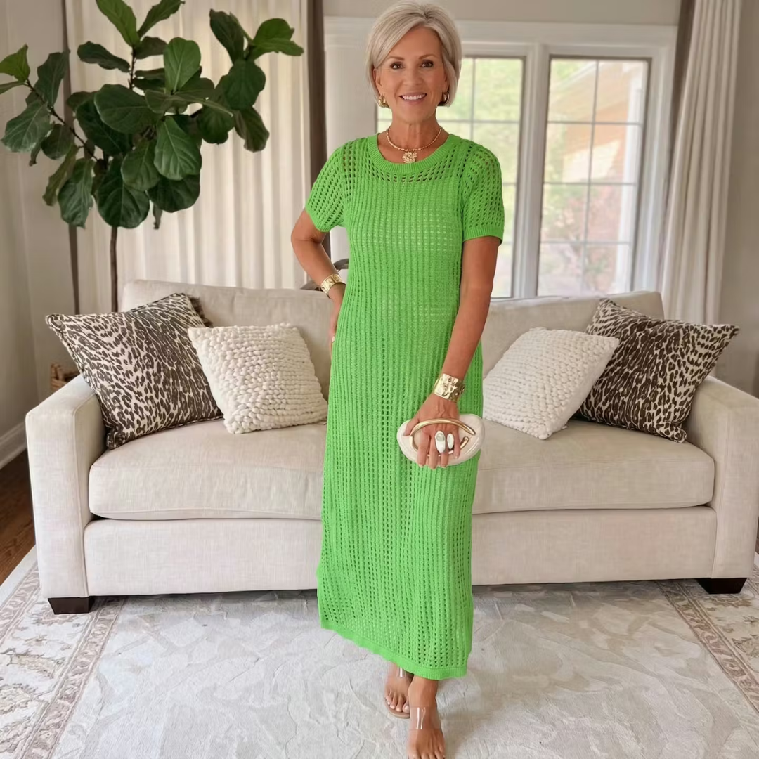 Estelle Crochet Maxi Dress with Matching Inner Dress