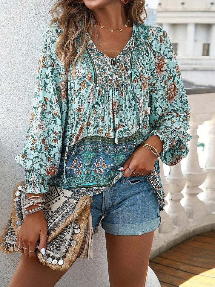 Cherry | Soft Breeze Floral Boho Blouse
