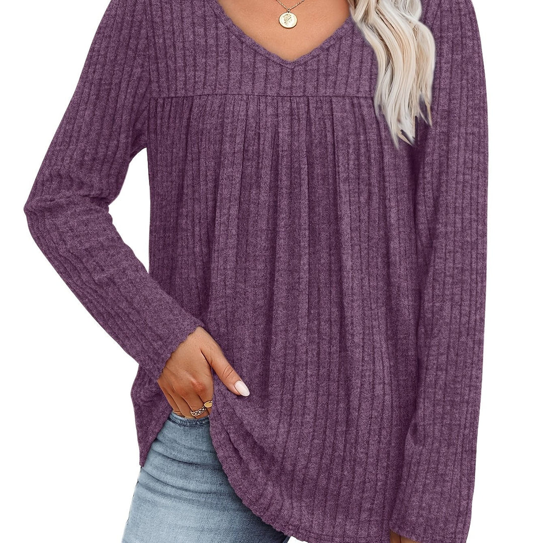 Helle™ | Light knit blouse with V-neck