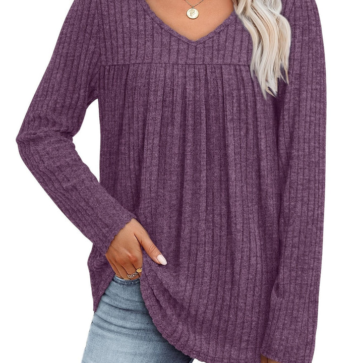 Helle™ | Light knit blouse with V-neck