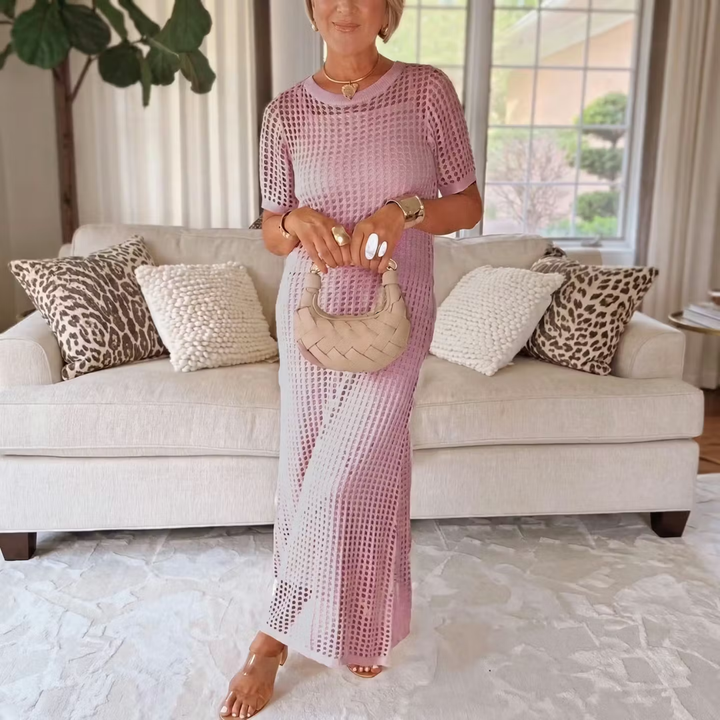 Estelle Crochet Maxi Dress with Matching Inner Dress