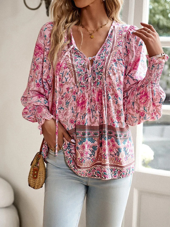 Cherry | Soft Breeze Floral Boho Blouse