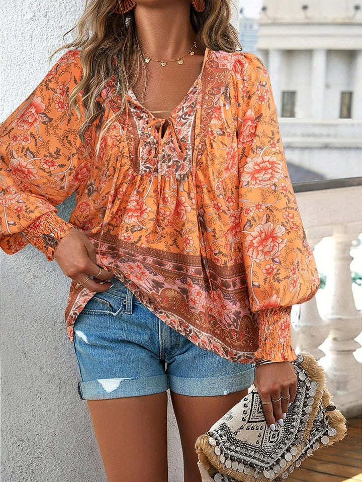 Cherry | Soft Breeze Floral Boho Blouse