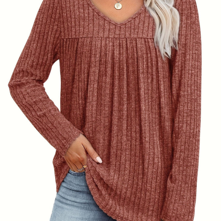 Helle™ | Light knit blouse with V-neck