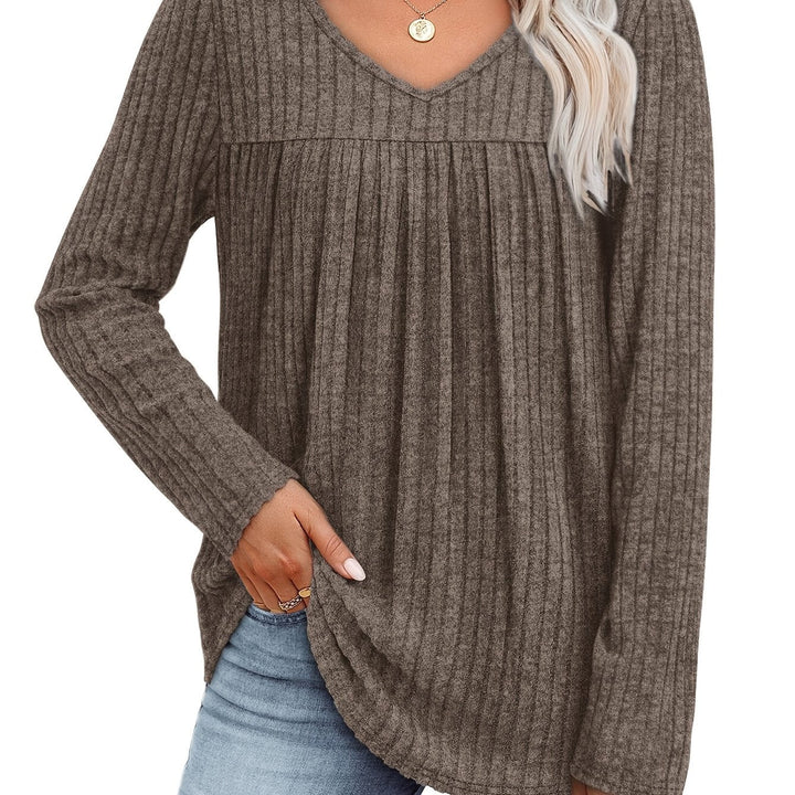 Helle™ | Light knit blouse with V-neck