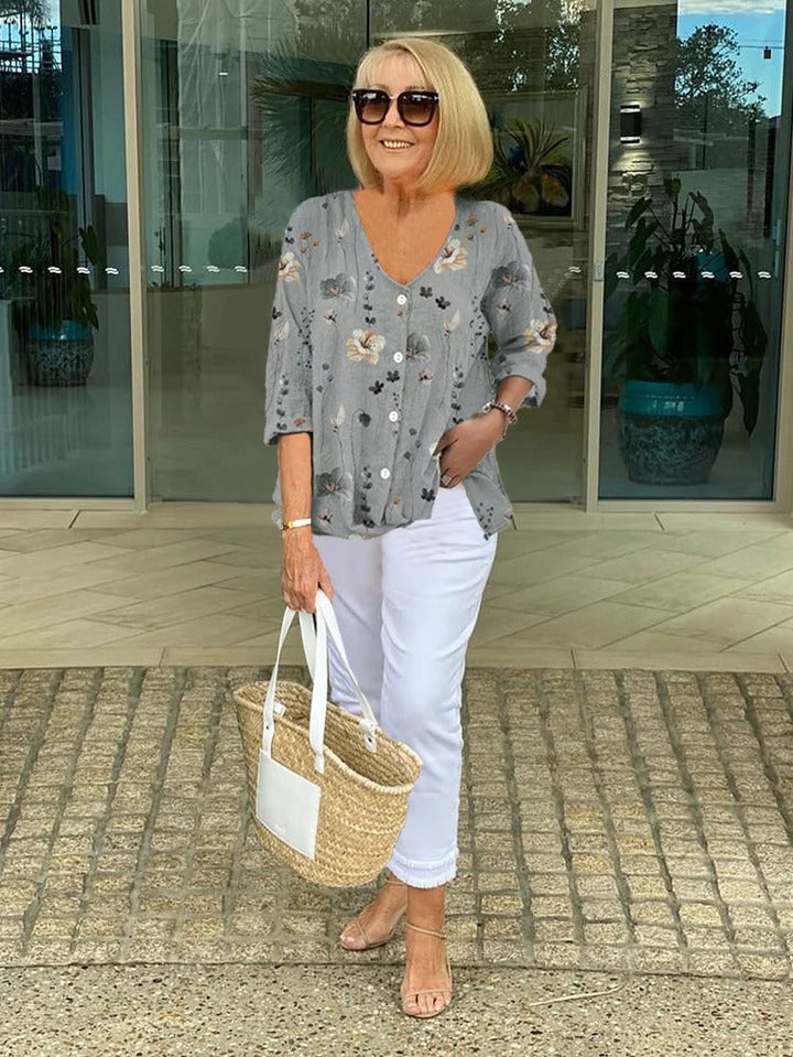ANITA | Elegant Floral Blouse for Timeless Chic