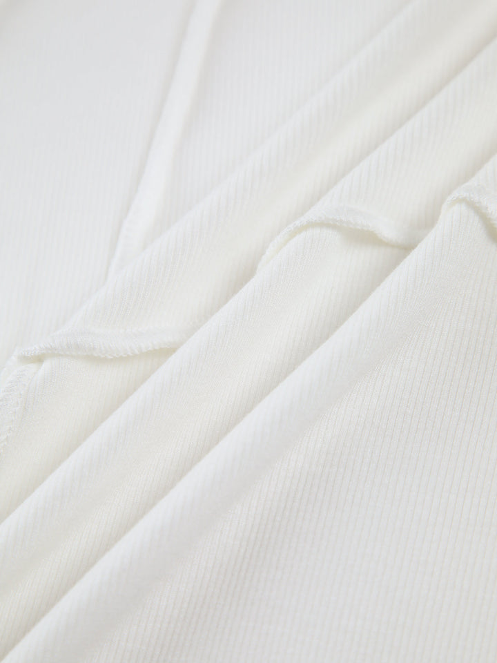 Jenna Contrast-Trim Ribbed Long-Sleeve Top