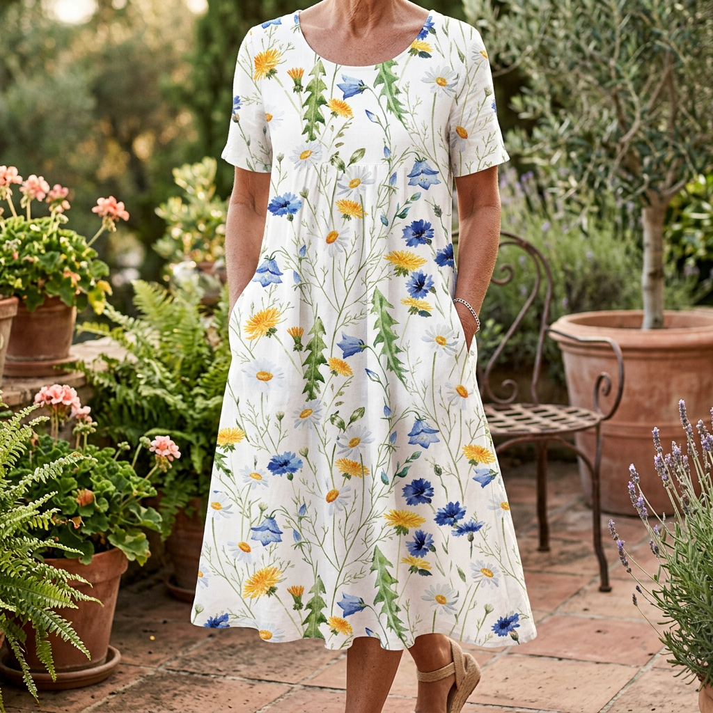 Destiny Cotton Dress with Gentle Tummy Coverage