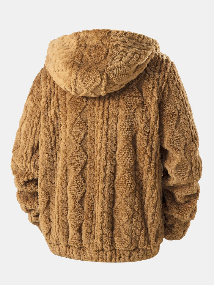Bert | Geometric Jacquard Teddy Hoodie
