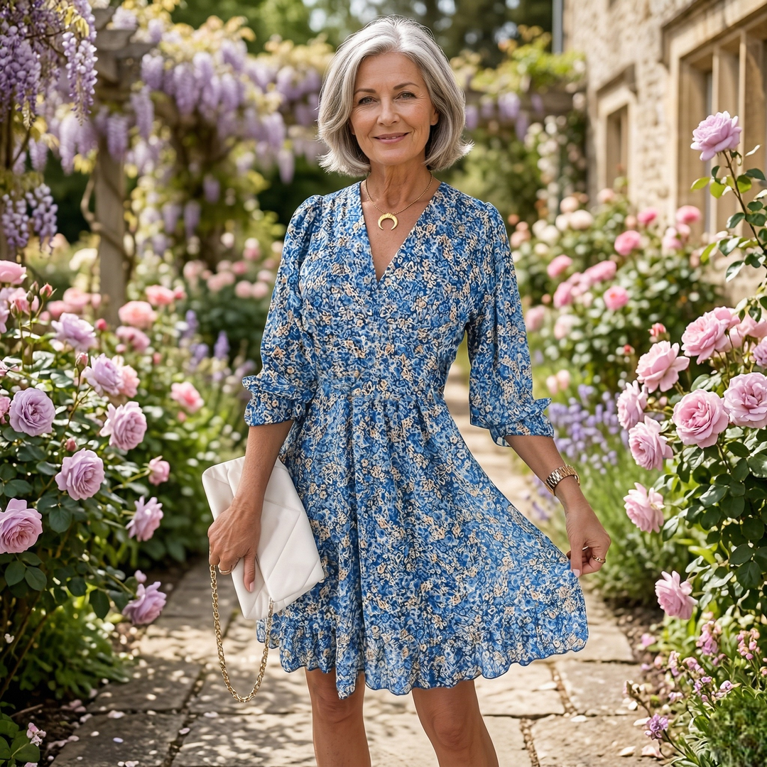 Rose Floral Ruffle Mini Dress - Feminine, Flirty and Flowy
