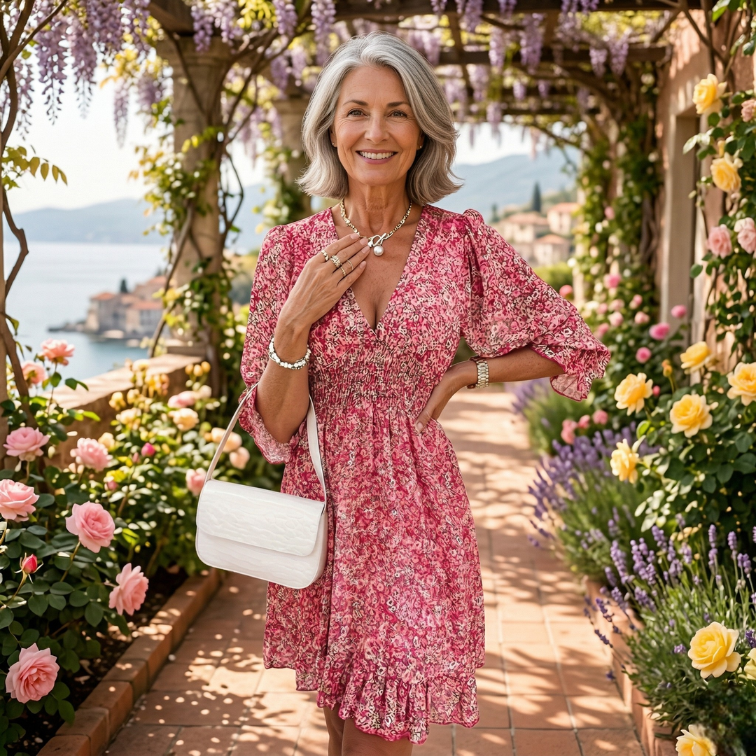 Rose Floral Ruffle Mini Dress - Feminine, Flirty and Flowy