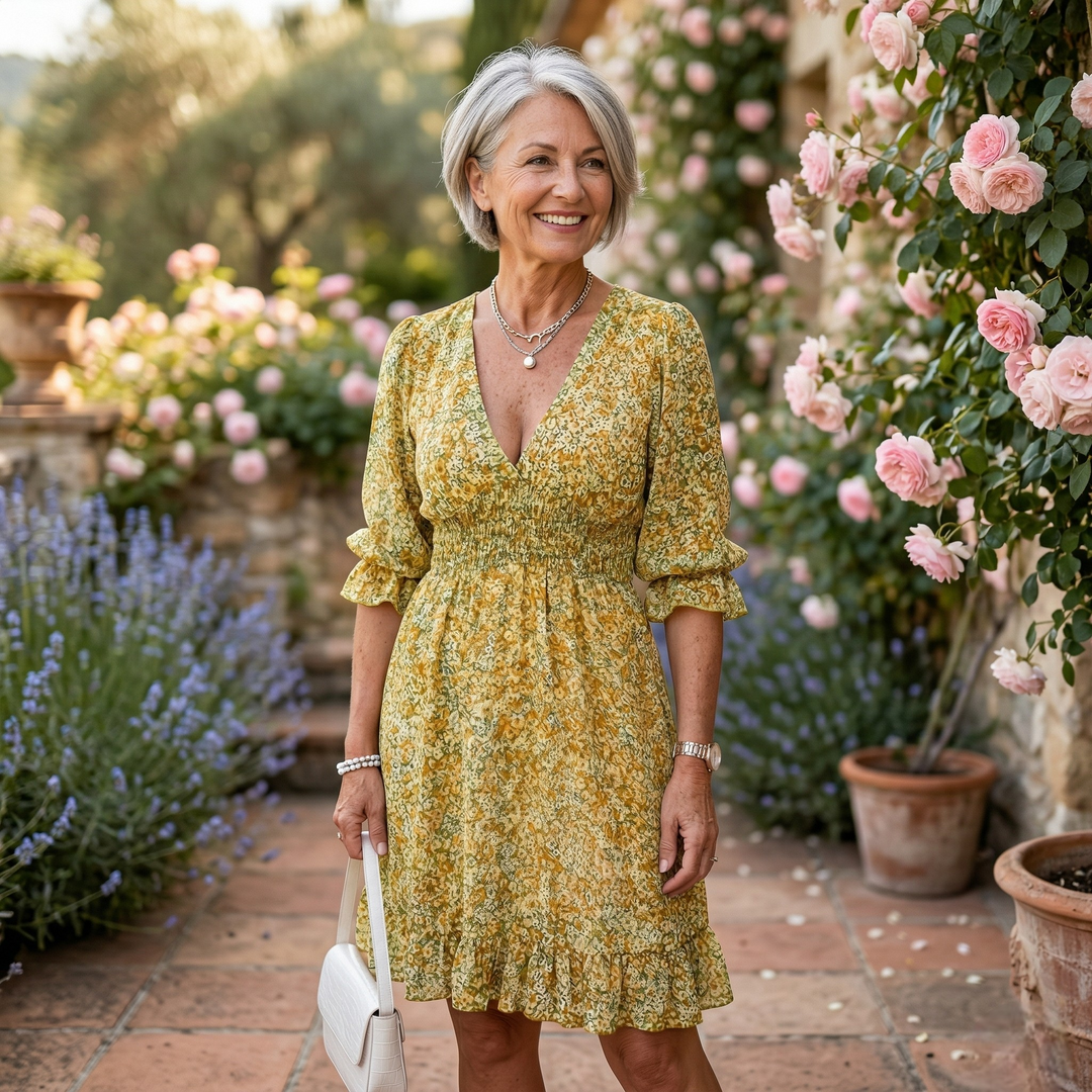 Rose Floral Ruffle Mini Dress - Feminine, Flirty and Flowy