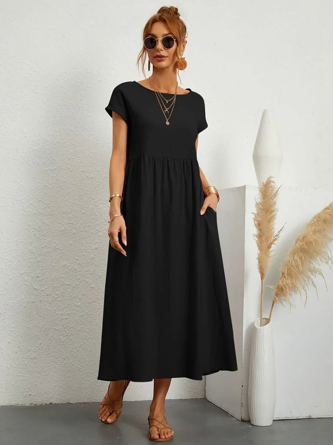 Ella™ Effortless Cotton Dress — Everyday Comfort & Timeless Style