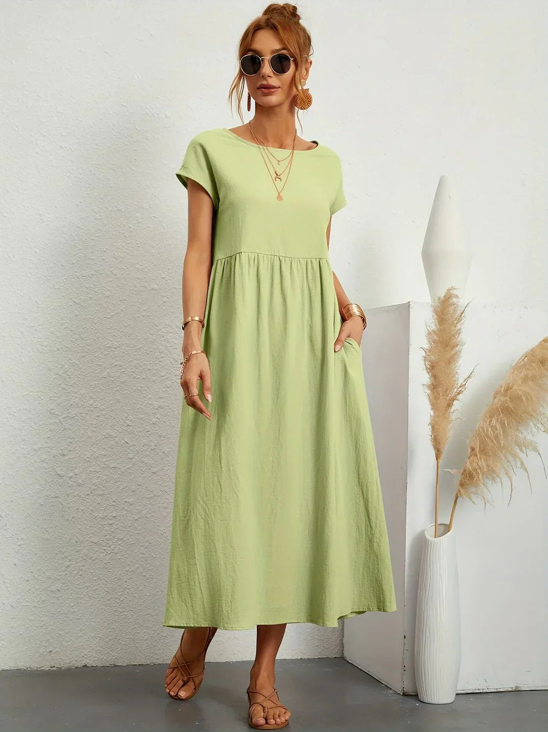 Ella™ Effortless Cotton Dress — Everyday Comfort & Timeless Style