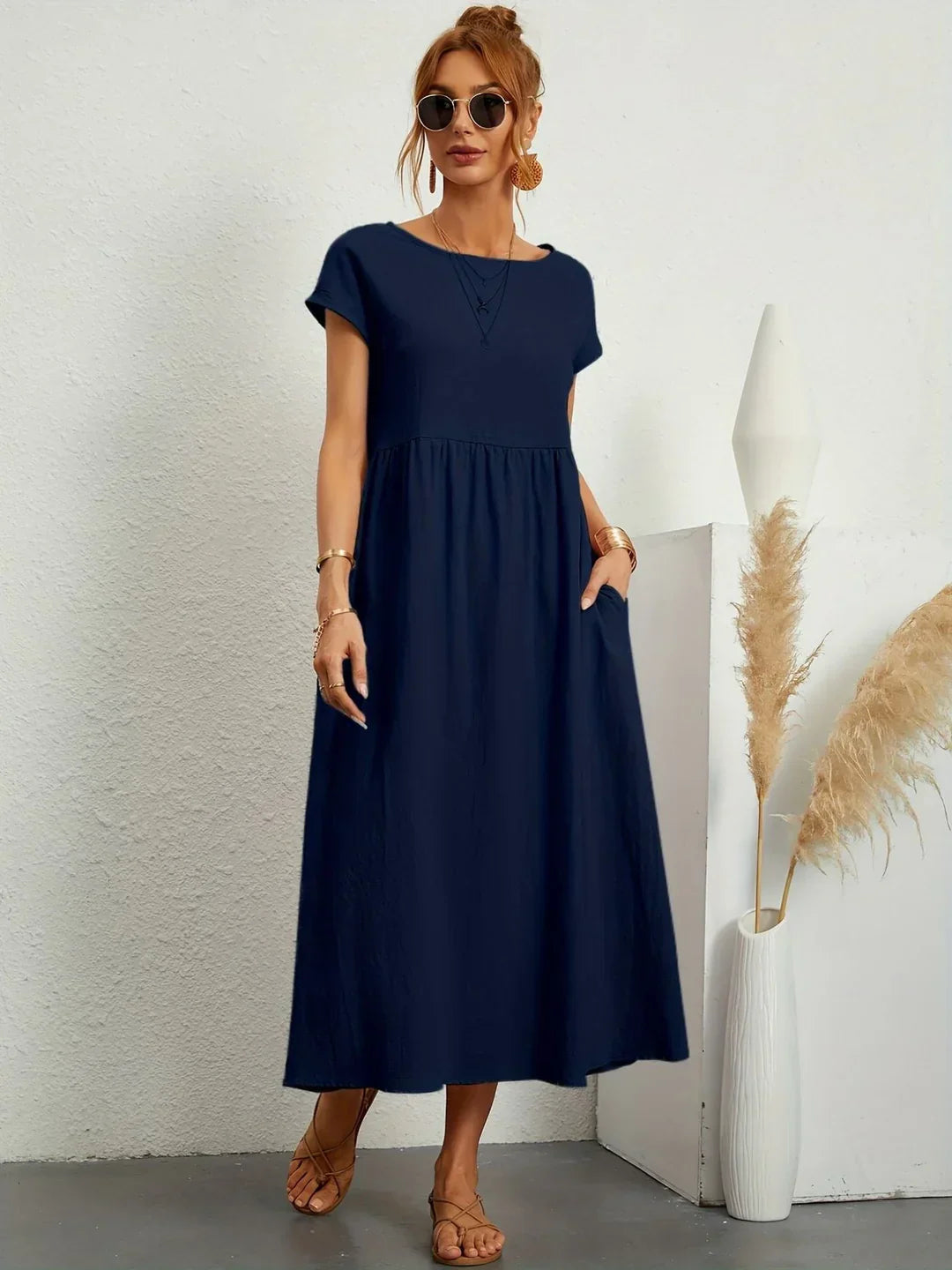 Ella™ Effortless Cotton Dress — Everyday Comfort & Timeless Style
