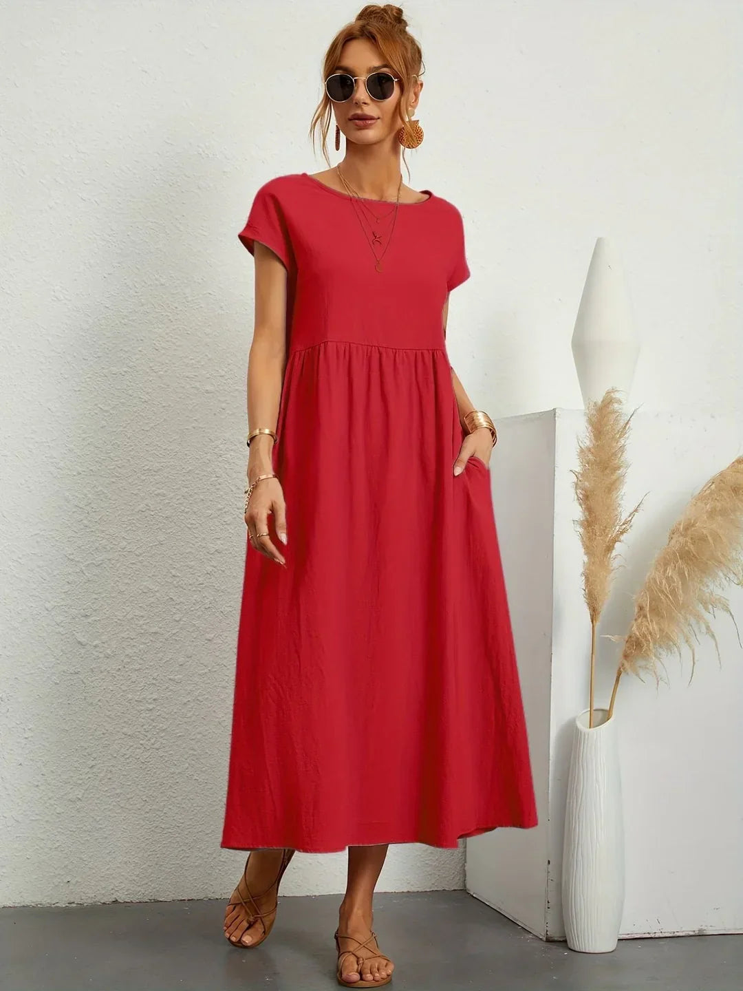 Ella™ Effortless Cotton Dress — Everyday Comfort & Timeless Style