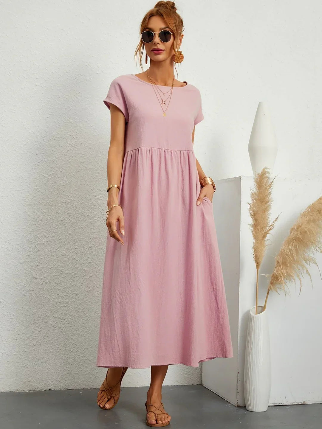 Ella™ Effortless Cotton Dress — Everyday Comfort & Timeless Style
