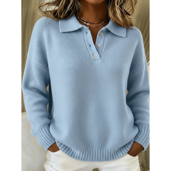 Juliette Soft Knit Polo Sweater - Cozy, Classic Style