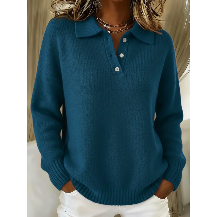Juliette Soft Knit Polo Sweater - Cozy, Classic Style