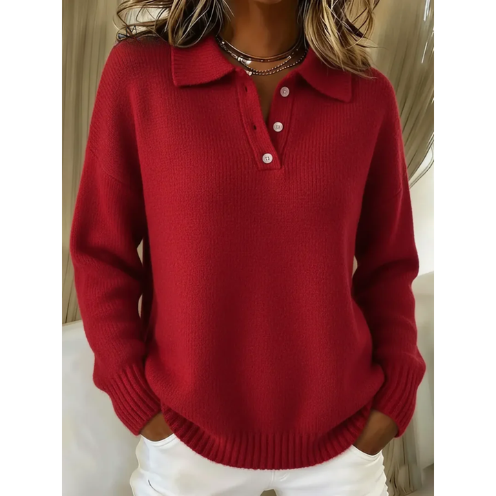 Juliette Soft Knit Polo Sweater - Cozy, Classic Style