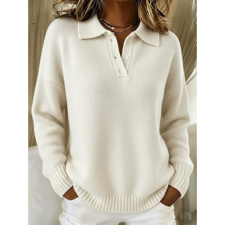 Juliette Soft Knit Polo Sweater - Cozy, Classic Style