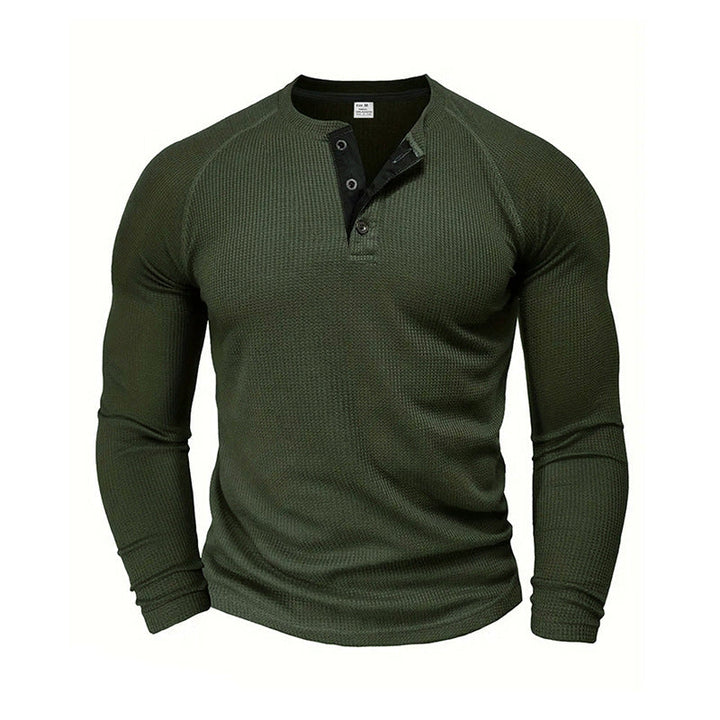 Adam | Waffle Knit Long Sleeve Shirt