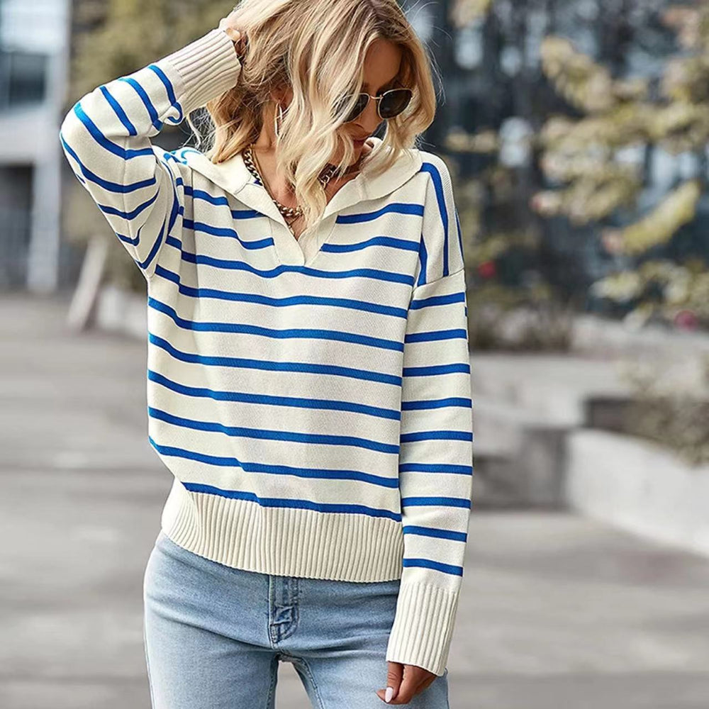 NELLIE - Everyday Casual Long-Sleeve V-Neck Top