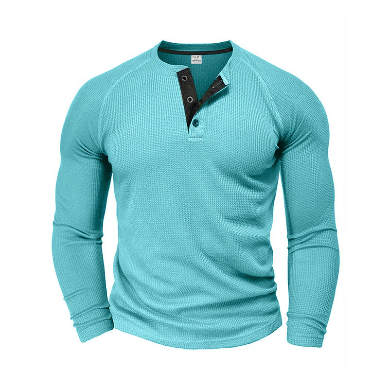Adam | Waffle Knit Long Sleeve Shirt