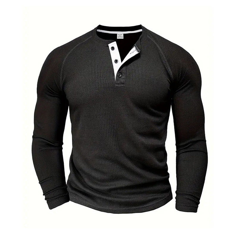 Adam | Waffle Knit Long Sleeve Shirt