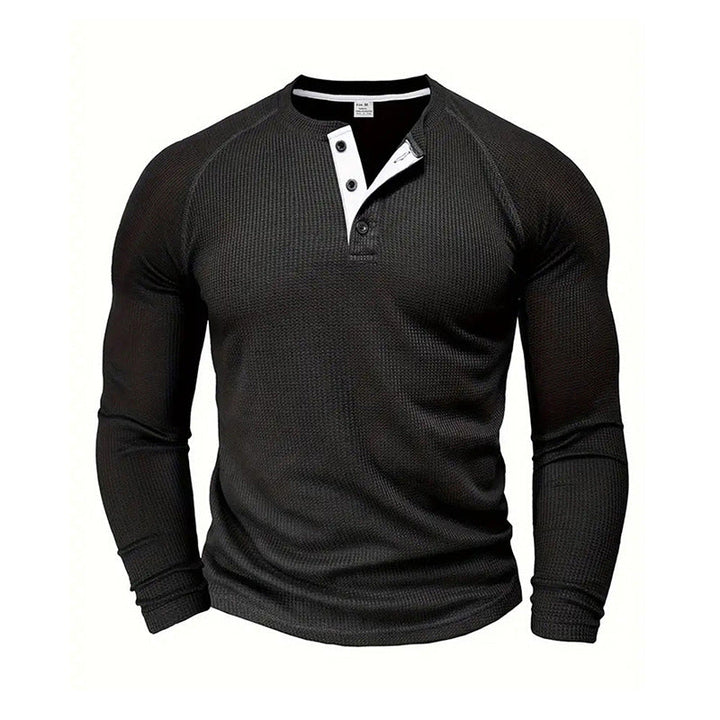 Adam | Waffle Knit Long Sleeve Shirt