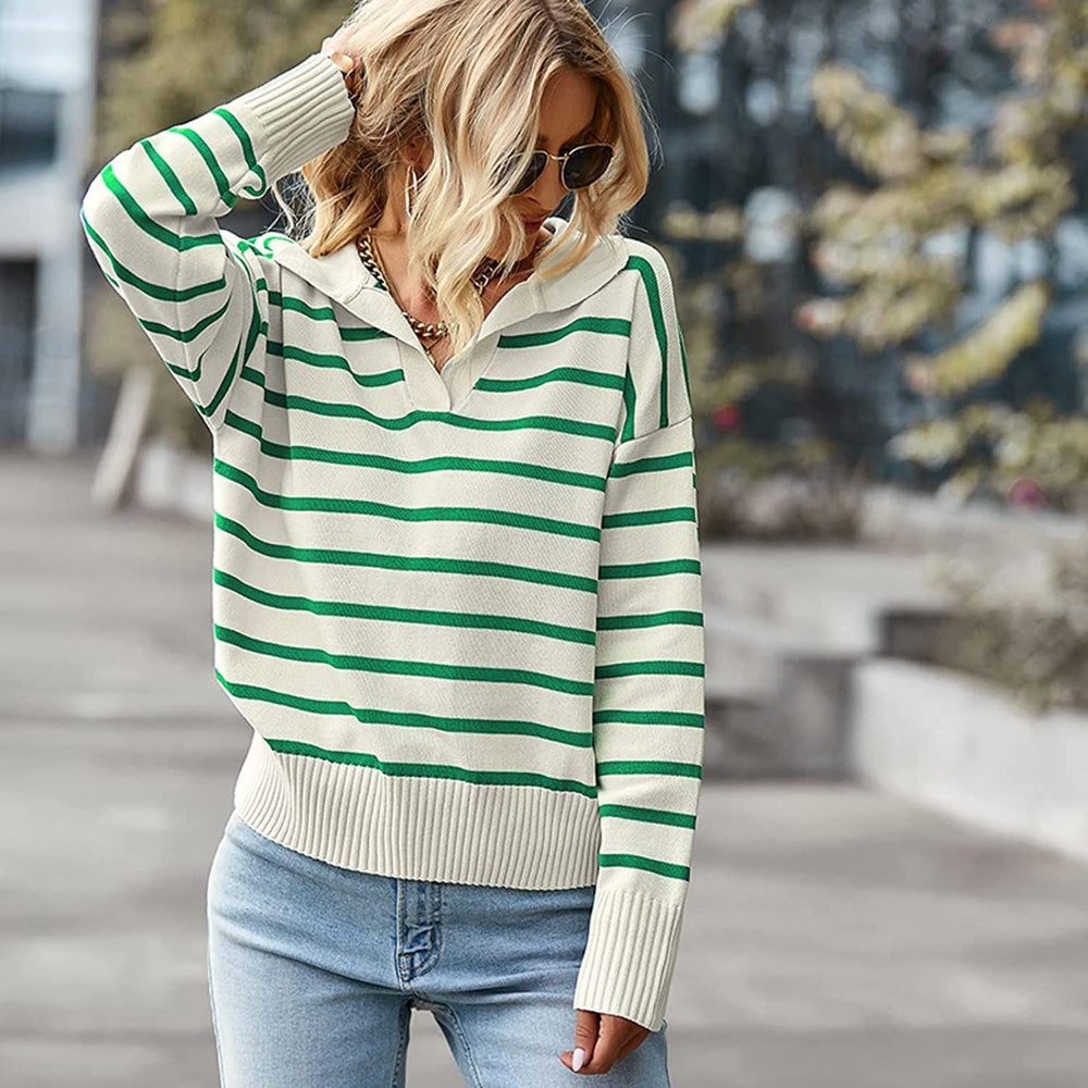 NELLIE - Everyday Casual Long-Sleeve V-Neck Top