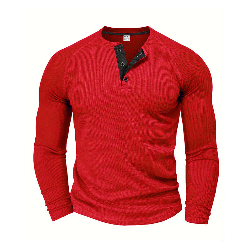 Adam | Waffle Knit Long Sleeve Shirt