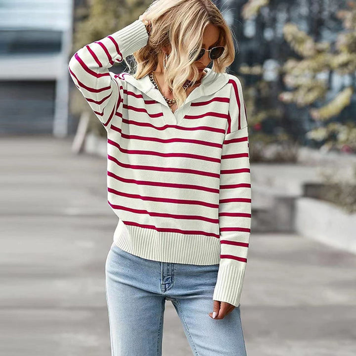 NELLIE - Everyday Casual Long-Sleeve V-Neck Top
