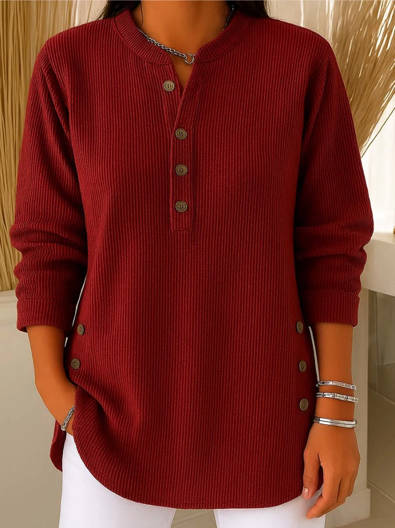 Livia | Elegant Knit Sweater with Button Accents