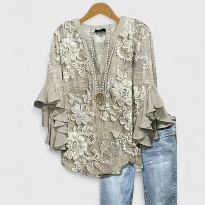 Aurelia – Showstopping Ruffle-Sleeve Blouse