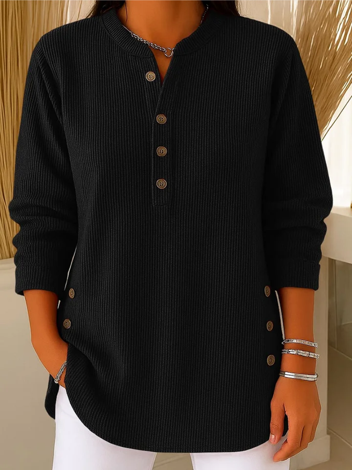Livia | Elegant Knit Sweater with Button Accents